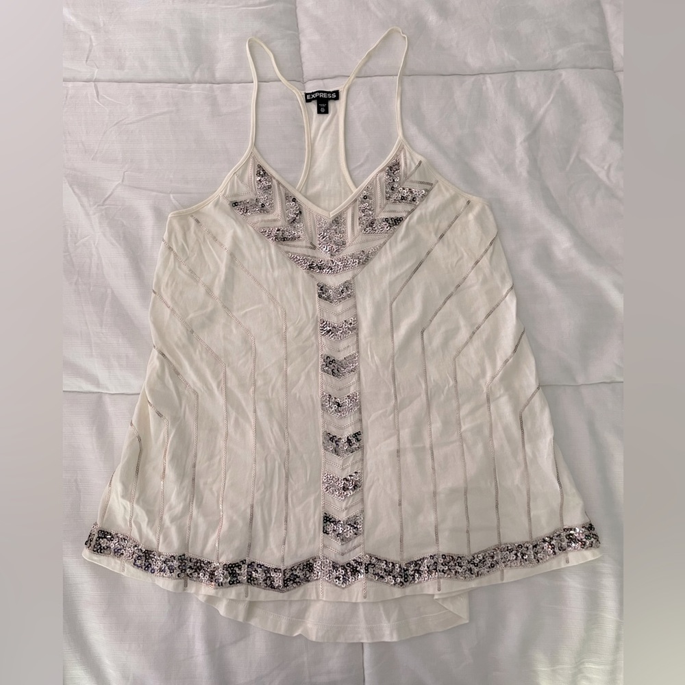 Express sequined boho tank